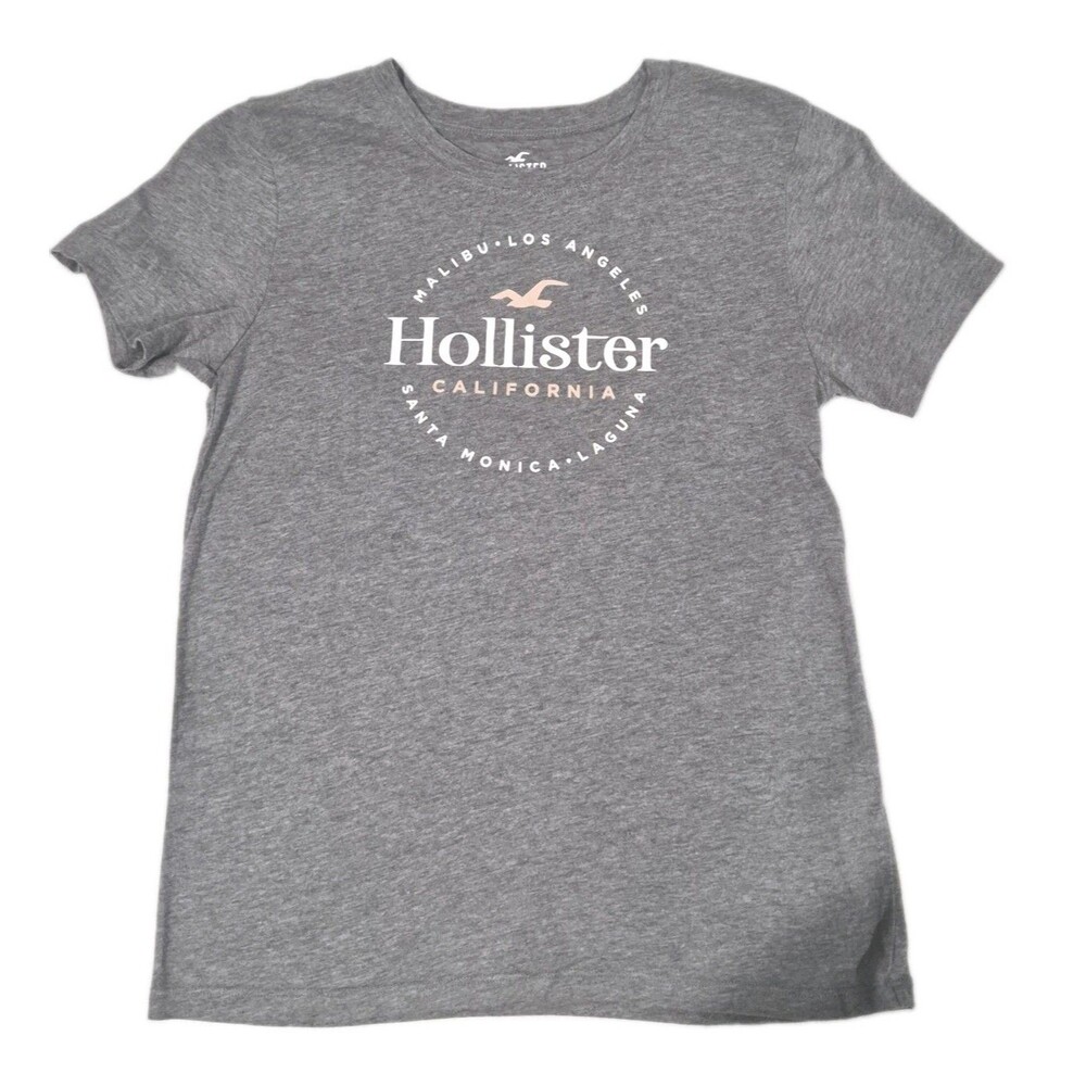 Hollister Women’s Small Gray California Graphic T-Shirt Cotton Blend